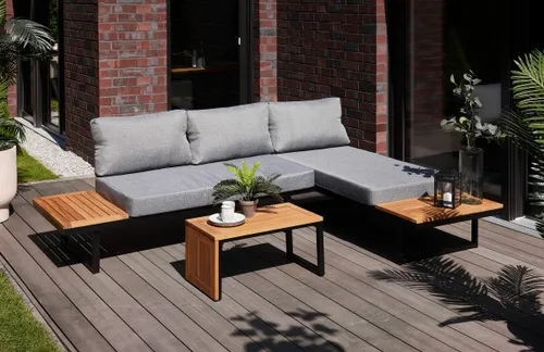 Primaster Gartenmöbel-Set Vulcano Holz/Aluminium - Loungemöbel & Sitzgruppen, wetterfestes Design aus robustem Holz und Aluminium für stilvolle Entspannung im Freien.