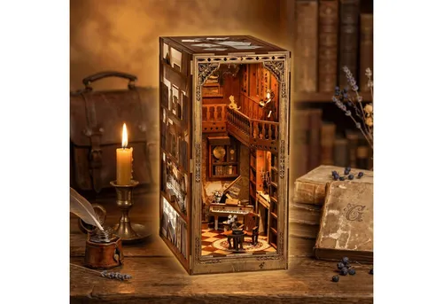 MagicHolz – Grimm's kleines Haus Book Nook Diorama - Diorama-Modellbaukästen mit faszinierenden Details und stimmungsvoller LED-Beleuchtung, ideal für Literaturfans und kreative Bastler ab 12 Jahren.
