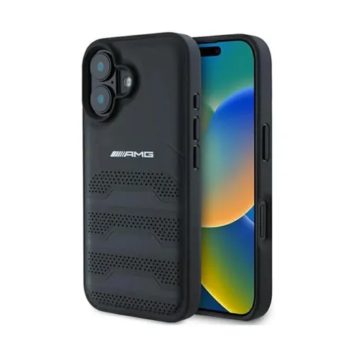 AMG Hardcase für Apple iPhone 16 mit Debossed Lines - Taschen & Schutzhüllen, stylisches Hardcover in Schwarz mit markantem AMG-Logo für optimalen Schutz und edles Design.