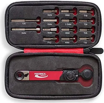 Feedback Sports Drehmomentschlüssel RANGE mit Bits - Präziser Drehmomentschlüssel für Fahrradmechanik, inkl. vielseitiger Bits – ideal für Hobby- und Profimechaniker.