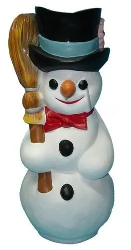 Schneemann Statue aus Kunststoff – Weihnachtsdekoration
