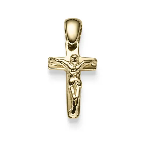 Anhänger Kreuz aus 585 Gelbgold 19x9mm für Damen - Eleganter Anhänger im zeitlosen Kreuzdesign, ideal für Halsschmuck. Hergestellt aus hochwertigem 14-karätigem Gelbgold, perfekt für besondere Anlässe oder den Alltag.