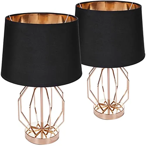 BRUBAKER 2er Set Tisch- oder Nachttischlampen in gold von BRUBAKER