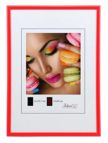 IDEAL TREND Kunststoff Bilderrahmen Glas Modern Wanddeko Collage Poster Bilder Foto Rahmen: Farbe: Rot | Format: 40x60