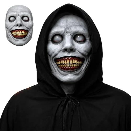 Mbuaopa Realistische Halloween Maske – Lächelnder Dämon aus Latex