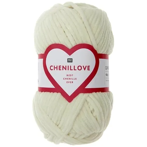Creative Chenillove Rico Design Strickgarn, 100 g, cremefarben