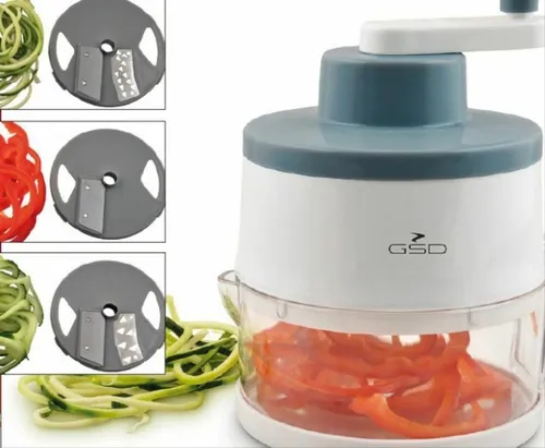 GSD Gemüseschneider mit 3 Einsätzen Gemüsespaghetti Spiralschneider 950440004