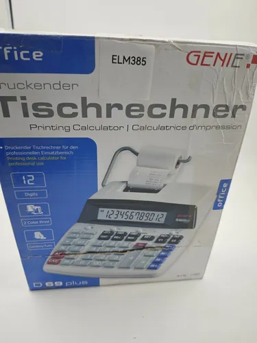 Genie D69 Plus Druckender Tischrechner - 12-stelliges LC-Display, schnelle Druckgeschwindigkeit und vielseitige Business-Funktionen für effizientes Arbeiten
