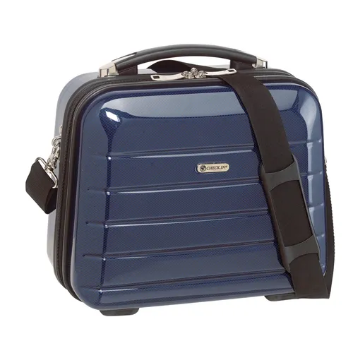 Beautycase Kosmetikkoffer Schminkkoffer Beauty Case London carbon-blau