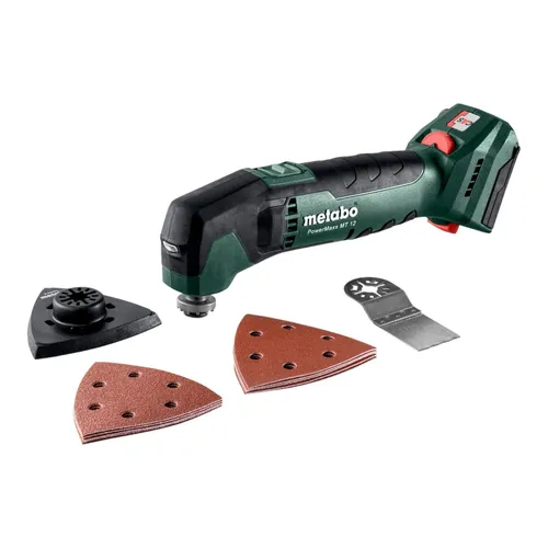 Metabo PowerMaxx MT 12 Akku Multitool 12 V - Flexibles Multitool ohne Akku - Multifunktionswerkzeuge mit 12 V Bürstenmotor, ideal für präzise Arbeiten dank variabler Geschwindigkeit von 5000 bis 18000 UpM.