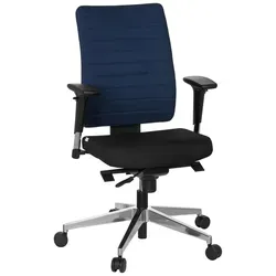 hJh-OFFICE Bürostuhl PRO-TEC 350, schwarz/blau - Ergonomischer Bürostuhl mit Synchronmechanik, individuell einstellbar und bis 120 kg belastbar. Ideal für lange Sitzzeiten im Büro.