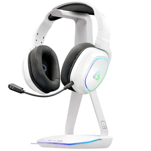 THE G-LAB K-STAND HYDROGEN Headset-Ständer - Stylischer Headset-Ständer mit 2 USB-Anschlüssen, perfekt für Gaming und Büro, sorgt für Ordnung und einfachen Zugriff auf Ihre Geräte.