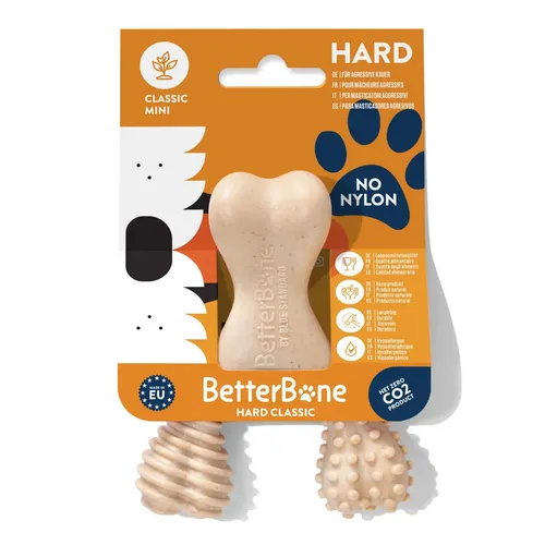BetterBone Hundekauknochen MINI HARD CLASSIC Kauspielzeug Kauknochen wie Geweih