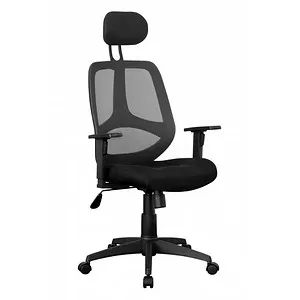 AMSTYLE Bürostuhl SPM1.206 - Ergonomisch und belastbar bis 120 kg - Bürostuhl mit atmungsaktiver Netzrückenlehne und höhenverstellbarer Kopfstütze, ideal für lange Sitzzeiten und Nutzer bis 2,0 m.