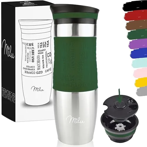 Milu Thermobecher Kaffee to go 370ml, 450ml Isolierbecher Kaffeebecher