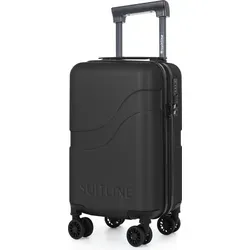 Suitline Clix-Lite - kleiner Koffer abnehmbare Rollen Unter-Sitz Handgepäck Underseat  mini Trolley 40x20x25 cm - Größe XS,Schwarz - Schwarz