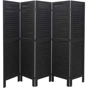 Mendler Paravent HWC-G30 - 5-teilig im Shabby-Look - Wunderschöner 5-teiliger Raumteiler aus massivem Paulowniaholz, ideal für mehr Privatsphäre und Gemütlichkeit. Faltbar und platzsparend, perfekt für jeden Innenraum.