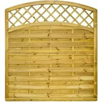 GartenLand Dichtzaun VARIO MASSIV Gebogen 180x195 cm mit Rankgitter - Stabiler Dichtzaun VARIO MASSIV aus kesseldruckimprägniertem Kiefernholz, gebogene Oberkante für eine ansprechende Optik. Ideal für individuelle Gestaltung und zuverlässigen Sichtschutz in Ihrem Garten.