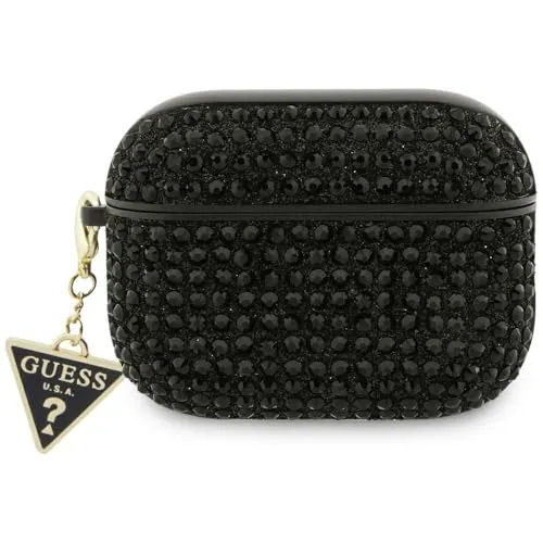 CG Mobile Guess Strass-Dreieck Charm-Schutzhülle für AirPods Pro 3 (Schwarz)