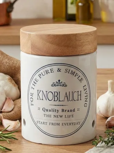 KHG Knoblauchtopf Keramik Weiß von KHG