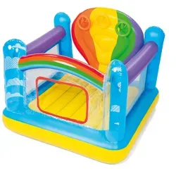 Bestway® 52269 Trampolin Regenbogen Hüpfburg In-Out 175 x 173 x 137 cm - Hüpfburg für drinnen und draußen, ideal für Kinder von 3-4 Jahren, sorgt für stundenlangen Spielspaß und Bewegung.