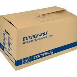 Transportbox Bücher-Box, stabile Umzugslösung mit verstärkten Tragegriffen