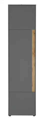 Furn.Design Aktenschrank Center - 3-türiger Büroschrank in grau mit Wotan Eiche - Aktenschrank Center in grau matt mit Wotan Eiche, 50 x 200 cm. Schaffen Sie Ordnung und eine wohnliche Atmosphäre in Ihrem Homeoffice mit 3 Türen und 5 Ordnerhöhen für flexiblen Stauraum.