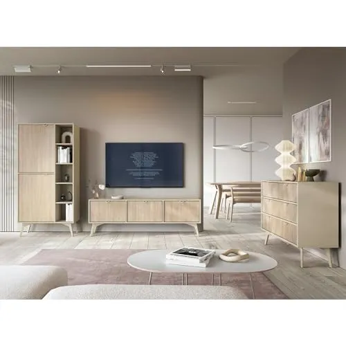 Produktbild Lomadox Wohnzimmer-Set FAREHAM-160, sandfarben mit Fischgrätenmuster