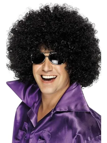 Smiffys Afro Perücke, Super-groß, Schwarz Halloween in schwarz von Smiffys