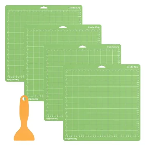 LCOUACEO Schneidematte 12 x 12 Zoll Schneidematte für Cricut Maker 3/Explore 3 /Air 2/Air One, 4 Stück 30,5x30,5CM Standard-Grip, Rutschfest zum Nähen, Quilten und Kunsthandwerk