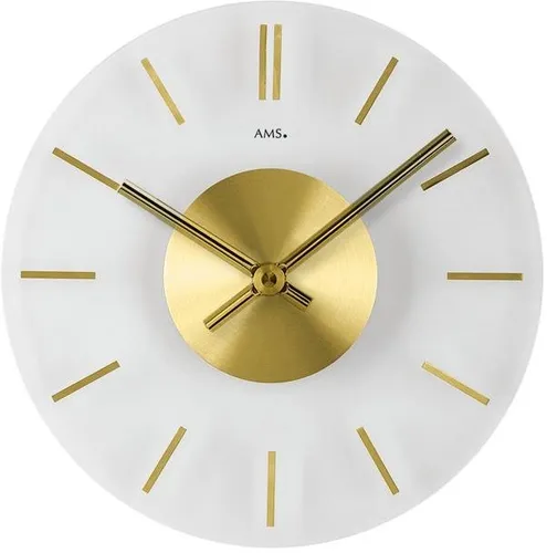 AMS Wanduhr 9319 in gold von AMS