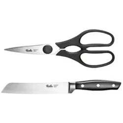 Fissler 2tlg Küchenmesser-Set mit Küchenschere und Brotmesser 180mm