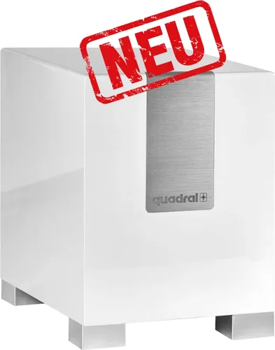 quadral Qube CS10 Aktivsubwoofer in Weiß - Aktiv-Subwoofer mit 250/300 W Leistung, kraftvollem 260 mm Langhub-Tieftöner und elegantem Design - ideal für beeindruckenden Bass in jedem Raum.