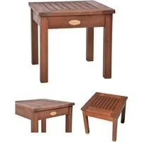 Garden Pleasure SONORA Rechteckiger Gartentisch 40 cm x 40 cm - Klassischer Gartentisch aus robustem Holz, ideal als Balkontisch oder Beistelltisch, passend zu verschiedenen Gartenmöbel-Designs.