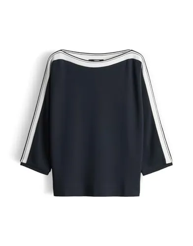 someday Damen Dreiviertelarmshirt KELVA | Sportives U-Boot Shirt in Ocean, Größe 38