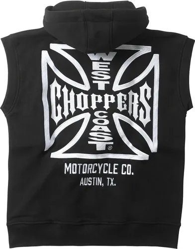WCC OG ATX Hoodie-Weste schwarz Herren, XL - Stylische Hoodie-Weste für Herren, ideal für den lässigen Look. Kombiniert bequemes Material mit einem coolen WCC Cross-Print – perfekt für Freizeit und Alltag.