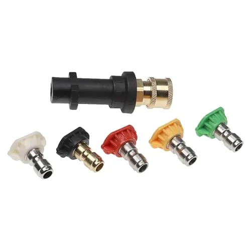 vhbw 6-TLG. Zubehör-Set kompatibel mit Kärcher K3, K2, K5, K4, K7, K6 Hochdruckreiniger - Adapter, Sprühaufsatz