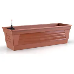 Plastard Blumenkasten Terrakotta 80 cm mit Hydroeinsatz Pflanzkasten Balkonkasten - Orange