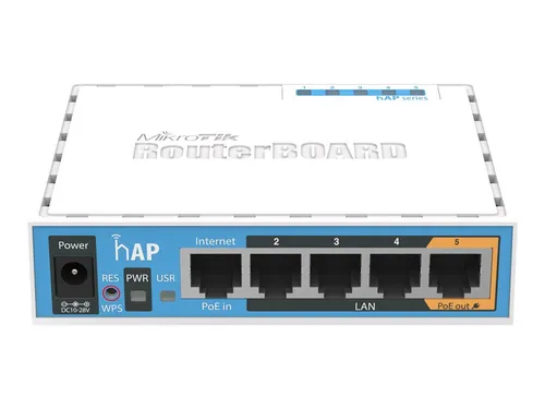 MikroTik RB951Ui-2nD - hAP Router mit 650 MHz CPU - Router für Zuhause und kleine Büros mit 650 MHz CPU, 64 MB RAM und 5 LAN-Ports. Ideal für schnelles WLAN und kabelgebundene Verbindungen, leicht montierbar und vorkonfiguriert.