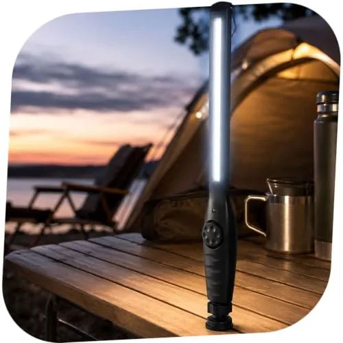 LED Arbeitsleuchte 700LM COB Werkstattleuchte USB-C Akku 38cm Inspektionslampe mit Magnet und Haken, stufenlos dimmbar, Handlampe f. Camping Auto Garage Werkstatt Outdoor Notfall Pannenhilfe Motorraum