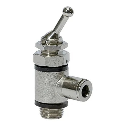 Riegler 3/2-Wege-Kipphebelventil - Wegeventile, handbetätigt, ideal für Druckluftanwendungen mit max. 8 bar und Temperaturen von -20 °C bis 80 °C. Kompakte Bauweise für enge Platzverhältnisse.