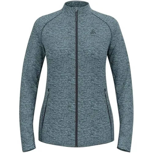 Odlo The FLI Mid Layer Zip - provincial blue melange (21096) S - Damen Midlayer und Fleecejacken zum Skifahren, leichtes Gitter-Fleece-Design für optimale Wärme und Bewegungsfreiheit bei Outdoor-Aktivitäten.
