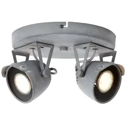Produktbild Brilliant Deckenleuchte Spot Betongrau 2-flammig max. 2 x 25W GU10 ohne Leuchtmittel schwenkbar - Grau