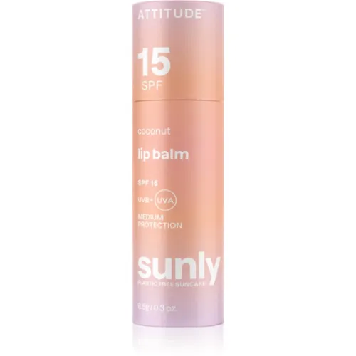 Attitude Sunly Lip Balm schützendes Lippenbalsam SPF 15 Coconut 8.5 g