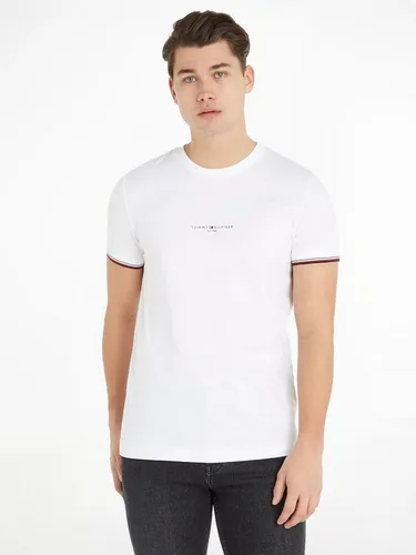 Tommy Hilfiger Herren T-Shirt Kurzarm Logo Tipped - T-Shirts für Herren, aus 100% Baumwolle, angenehm weich und ideal für lässige Freizeitlooks mit markantem Tommy Hilfiger Logo auf der Brust.