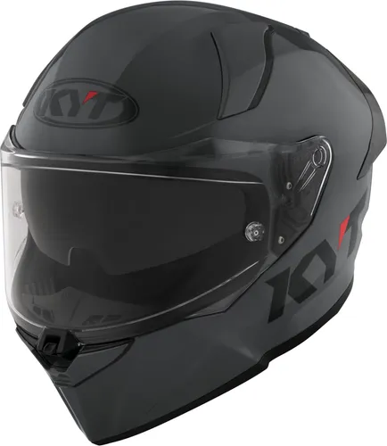 KYT R2R Plain Integralhelm - Grau - M - Motorradhelm mit Rennsport-DNA, exzellenter Aerodynamik und integriertem Sonnenvisier für höchste Sicherheit und Komfort auf langen Fahrten.