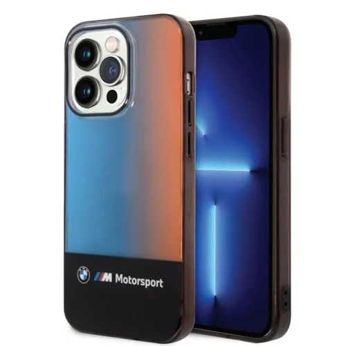 CG MOBILE BMW Handyhülle für iPhone 14 Pro Max in Schwarz IML Mid Fading Tricolor, Anti-Scratch PC/TPU, Bequeme und langlebige Hartschale mit zugänglichen Anschlüssen, Stoßdämpfung & Signature Logo