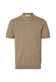 Selected Poloshirt Braun M - Hochwertiges Poloshirt aus 100 % Baumwolle in savannah tan, ideal für den Alltag. Pflegeleicht bei 30°C, perfekt für stilvolle Freizeitlooks.