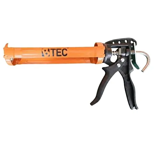 BTEC Kartuschenpistole 310 ml – Profi Kartuschenpresse aus Eisen mit Dosierhebel, ergonomischer Nylon-Griff, für Silikon, Kleber & Dichtstoffe