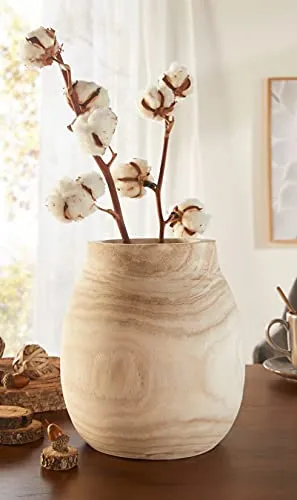 Dekoleidenschaft Dekovase Wood aus naturbelassenem Holz, 24 cm hoch, Unikat, ideal für Trockenblumen oder Deko-Zweige, Vase, Tischvase, Holzvase